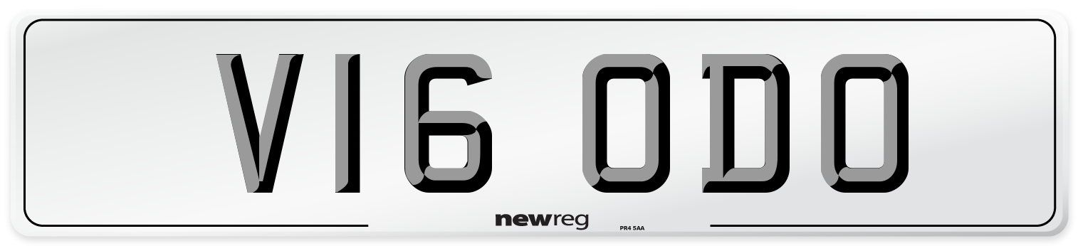 V16 ODO Number Plate from New Reg